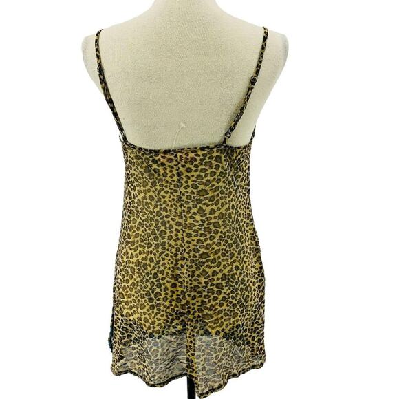 Vintage Y2K Victoria's Secret Babydoll Sheer Leopard Teal Embroidered Nightie M - Picture 3 of 8